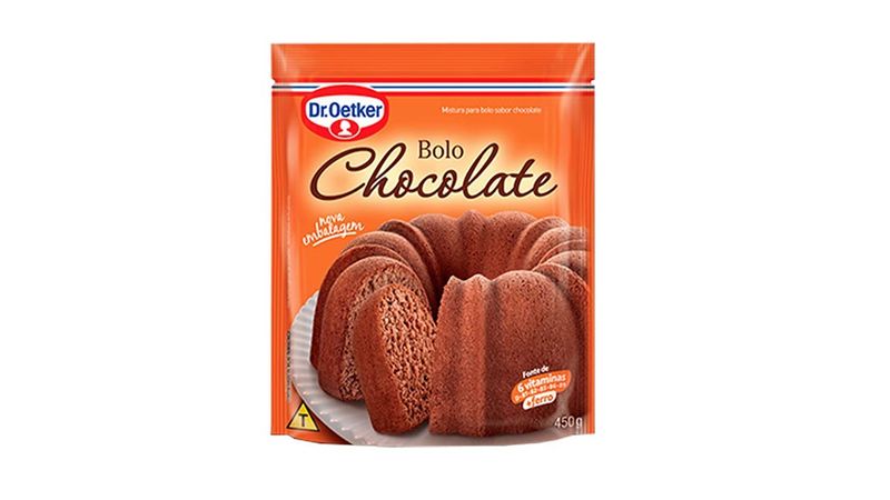 Dr. Oetker Bolo Tradicional Sabor Chocolate, Fácil Preparo