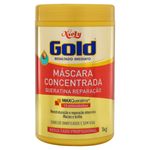 Máscara Concentrada Niely Gold Queratina Reparação Pote 1Kg
