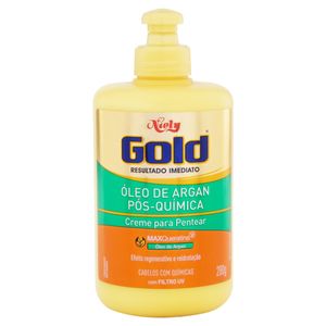 Creme para Pentear Niely Gold Óleo de Argan Pós-Química Frasco 280g