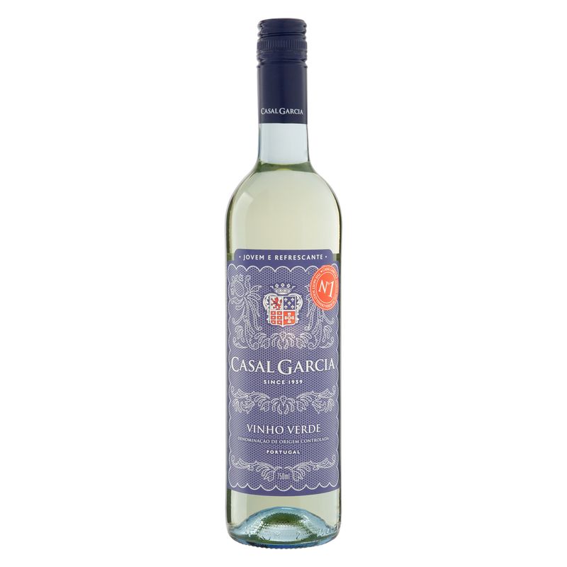 Vinho Português Branco Meio Seco   Casal Garcia Vinho Verde Garrafa 750ml