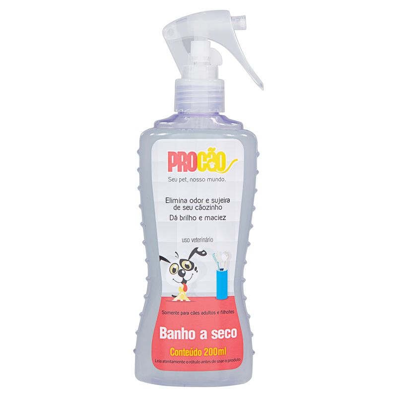 Banho a Seco Uso Veterinário Spray Procão Frasco 200ml