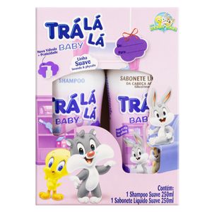 Kit Shampoo + Sabonete Líquido Looney Tunes Trá Lá Lá Baby Suave 250ml Cada