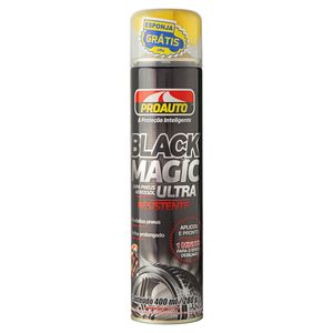 Limpa Pneus Aerossol Proauto Black Magic Frasco 400ml 2 Unidades Grátis Esponja