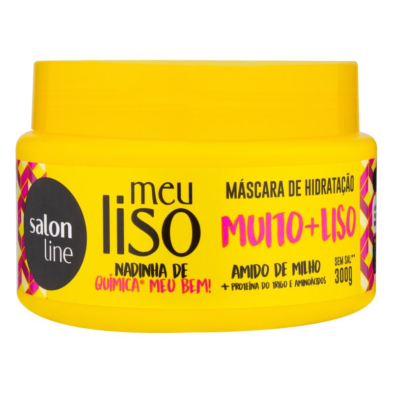 Máscara de Hidratação Salon Line Meu Liso Muito Mais Liso Amido de Milho Pote 300g