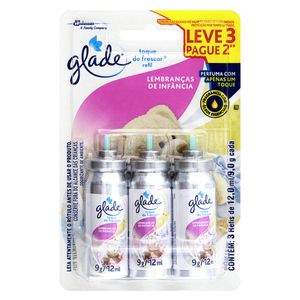 Odorizador de Ambiente Lembranças de Infância Glade Toque de Frescor Blister 12ml Cada Refil Leve 3 Pague 2 Unidades