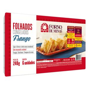 Folhado Congelado Frango Forno de Minas Bandeja 240g 6 Unidades