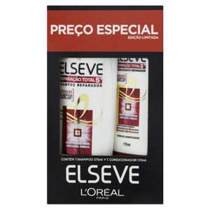 Kit Shampoo 375ml + Condicionador 170ml L'oréal Paris Elseve Reparação Total 5+