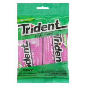 Pack Goma de Mascar Tutti Frutti Zero Açúcar Trident Pacote 32g 4 Unidades