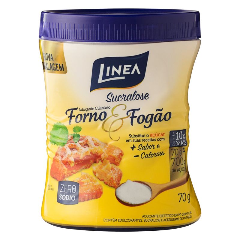 Adoçante em Pó Culinário Sucralose FORNO E FOGÃO  LINEA   Pote 70g