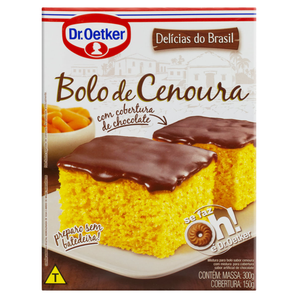 Dr. Oetker Bolo Tradicional Sabor Chocolate, Fácil Preparo