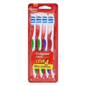 Pack Escova Dental Macia Colgate Classic Clean 4 Unidades
