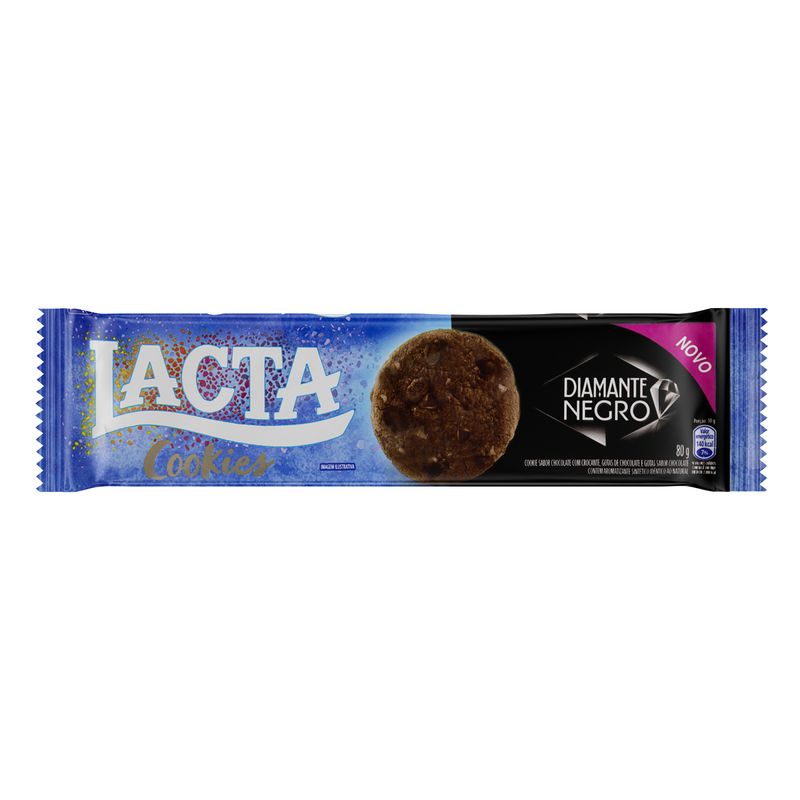 Biscoito Cookie Diamante Negro Lacta Pacote 80g