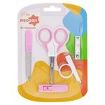 Kit Lixa + Tesoura + Cortador para Unhas Bebê Rosa Neopan