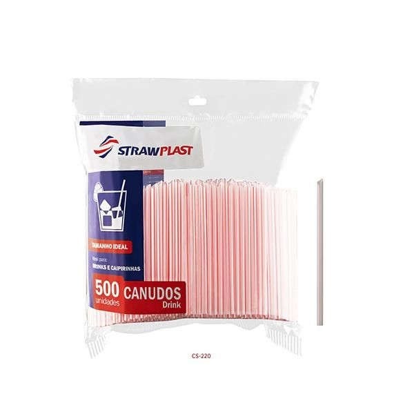 Canudo para Drinks STRAWPLAST 5mm Pacote 500un