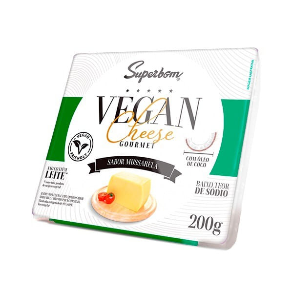 Queijo Vegano SUPERBOM Gourmet Mussarela Pacote 200g
