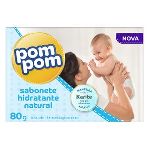 Sabonete Infantil em Barra Hidratante Natural Pom Pom Caixa 80g
