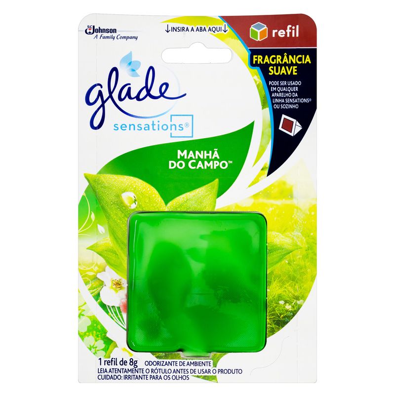 Odorizador de Ambiente Toque de Maciez ou Manhã do Campo Glade Sensations Blister 8g Refil