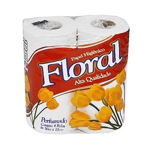 Papel Higiênico Floral Perfumado 30m Pacote 4un