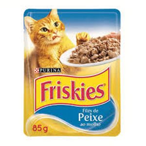 Ração úmida para Gatos Filhotes Friskies Sabor ao Molho de Peixe Sachê 85g