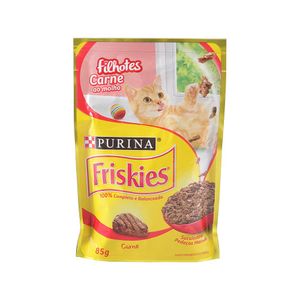 Raçao Para Gatos Filhote Carne ao Molho Friskies Sachê 85g