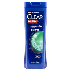 Shampoo Limpeza Diária 2 em 1 Clear Men Frasco 200ml