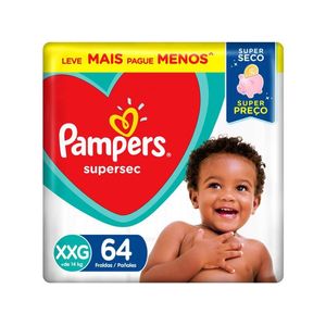 Fraldas PAMPERS Supersec Jumbo XXG 64 Unidades