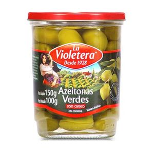 Azeitona LA VIOLETERA Verde com Caroço Pote 100g