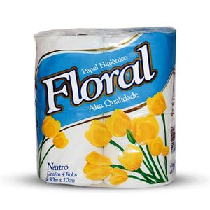 Papel Higiênico FLORAL Neutro 30m Pacote 4un