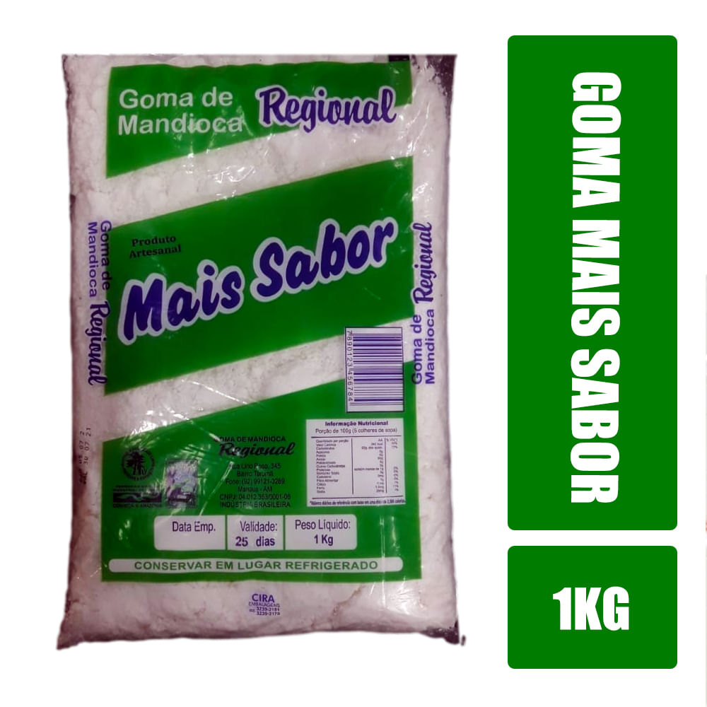 Goma de Mandioca MAIS SABOR Regional Pacote 1kg