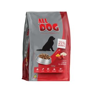 Ração Para Cães Adultos ALL DOG Sabor Carne e Cereais Pacote 15kg