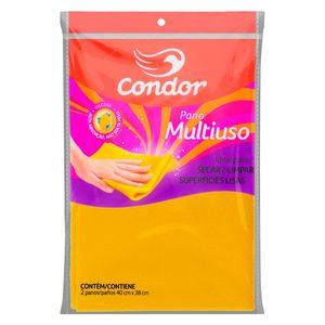 Pano Multiuso CONDOR Amarelo 40cm x 38cm 2 Unidades