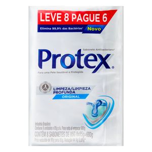 Pack Sabonete PROTEX Antibacteriano Original Limpeza Profunda Barra 680g Leve 8 Pague 6un