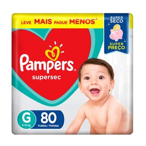 Fraldas PAMPERS Supersec Jumbo G 80 Unidades