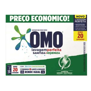 Lava-Roupas em Pó OMO Sanitiza & Higieniza Caixa 1,6kg