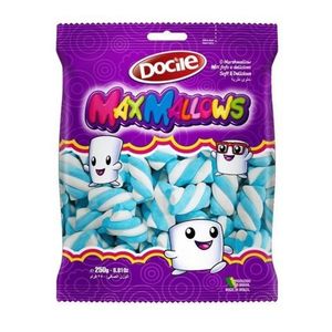 Marshmallow DOCILE Twist Azul com Branco Pacote 250g