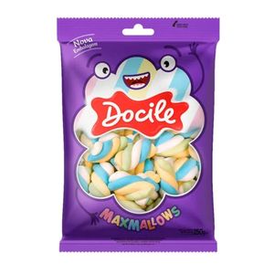 Marshmallow Maxmallows DOCILE Twist Color 3 Baunilha Pacote 250g