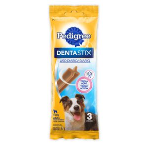 Petisco para Cães Adultos Raças Médias Pedigree Dentastix Pacote 77g 3 Unidades