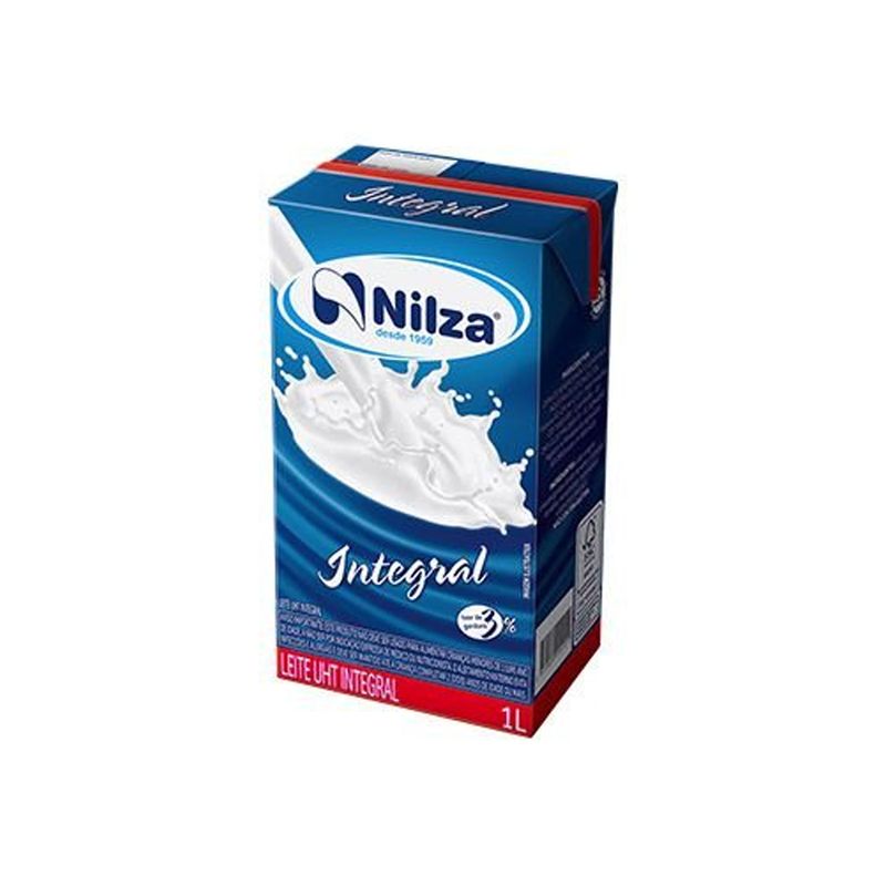 Leite UHT Integral sem Tampa NILZA Caixa 1L