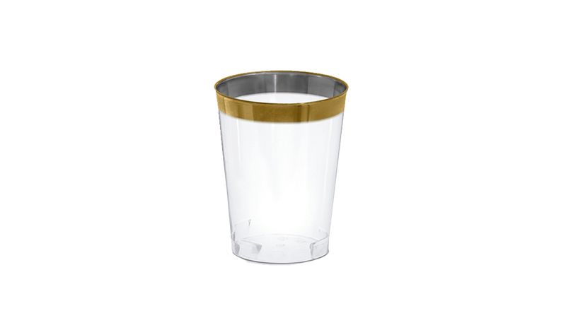 Clear Silver-Trimmed Premium Plastic Cups 16ct