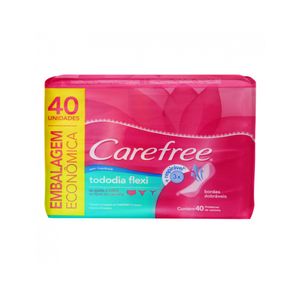 Protetor Diário sem Abas sem Fragrância CAREFREE Pacote 40 Unidades Embalagem Econômica