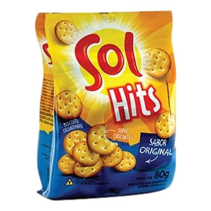 Biscoito SOL HITS Original Pacote 80g