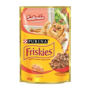 Ração Úmida Gatos Adultos Salmão ao Molho Purina Friskies Sachê 85g