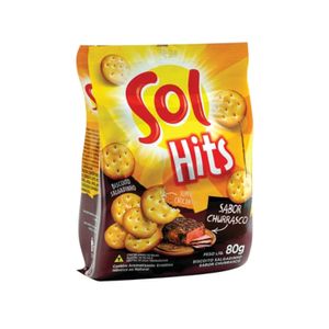 Biscoito Salgadinho SOL Hits Churrasco Pacote 80g
