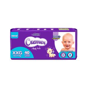 Fralda Descartável Infantil CREMER Magic Care Hiper XXG Pacote 40un