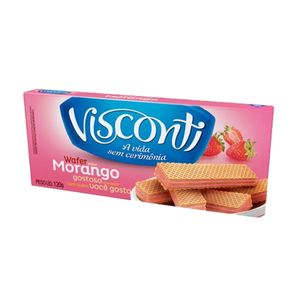 Biscoito Wafer Morango Visconti Pacote 120g