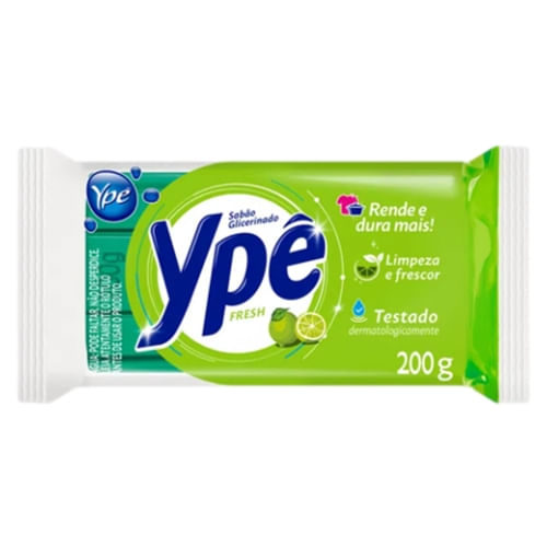 Sabão Barra Glicerinado Ype 5un Perfumado Fresh Verde 200g