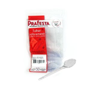 Colher Descartável PRAFESTA Sobremesa Cristal Pacote 50un