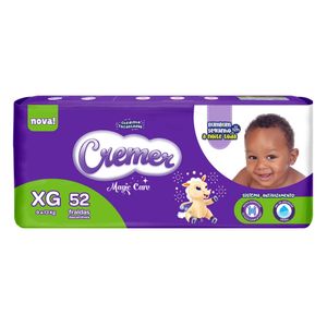Fralda Descartável Infantil CREMER XG Pacote 52un