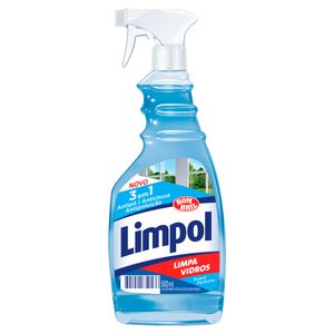 Limpa-Vidro Líquido 3 em 1 Suave Limpol Frasco Borrifador 500ml
