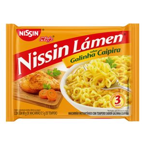 Macarrão Instantâneo Nissin Miojo Galinha Caipira Lámen Pacote 85g